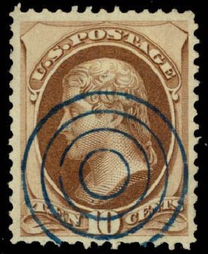 US Stamp Prices Scott Catalog 139: 1870 10c Jefferson Grill. Daniel Kelleher Auctions, Sep 2013, Sale 639, Lot 3251