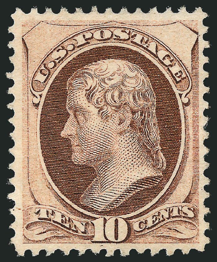 Costs of US Stamp Scott Catalogue #139: 1870 10c Jefferson Grill. Robert Siegel Auction Galleries, Dec 2008, Sale 967, Lot 4271