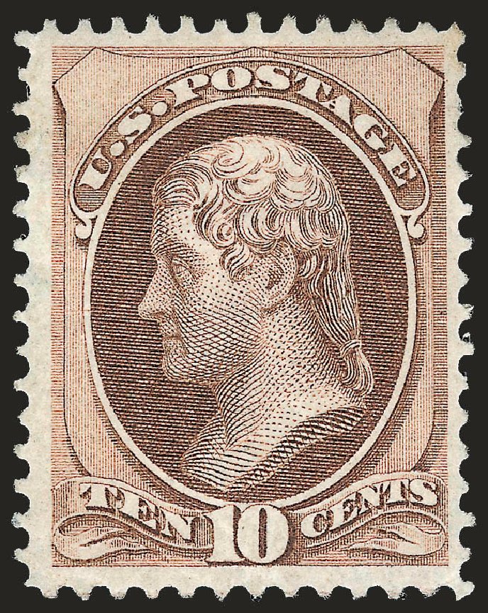 US Stamps Price Scott Cat. # 139: 10c 1870 Jefferson Grill. Robert Siegel Auction Galleries, Jun 2009, Sale 973, Lot 131