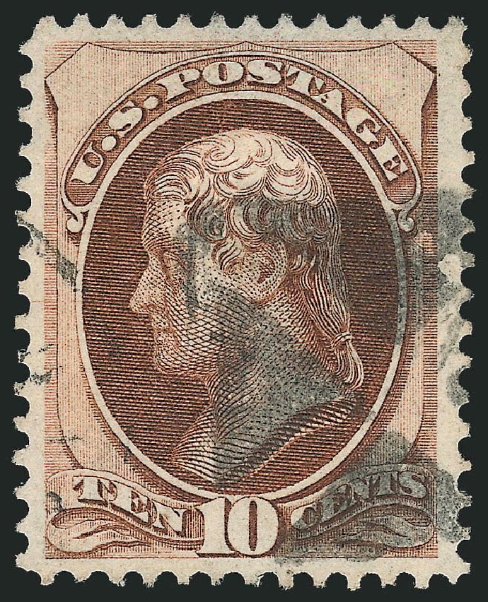 US Stamp Values Scott Catalogue 139 - 10c 1870 Jefferson Grill. Robert Siegel Auction Galleries, Apr 2010, Sale 984, Lot 464