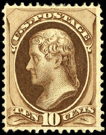 US Stamp Prices Scott Catalog #139 - 1870 10c Jefferson Grill. Matthew Bennett International, Jun 2008, Sale 328, Lot 665