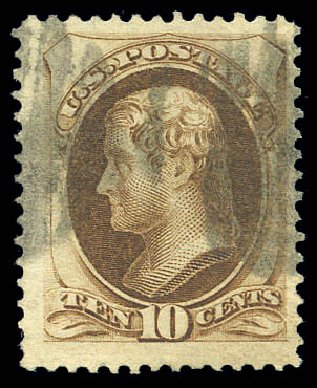Values of US Stamp Scott Cat. # 139 - 1870 10c Jefferson Grill. Matthew Bennett International, Sep 2010, Sale 333, Lot 3525