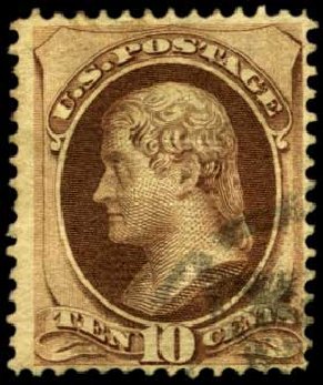 US Stamps Price Scott Catalogue # 139: 10c 1870 Jefferson Grill. Harmer-Schau Auction Galleries, Feb 2012, Sale 92, Lot 952
