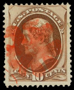 Price of US Stamp Scott #139 - 1870 10c Jefferson Grill. Daniel Kelleher Auctions, Sep 2013, Sale 639, Lot 3252