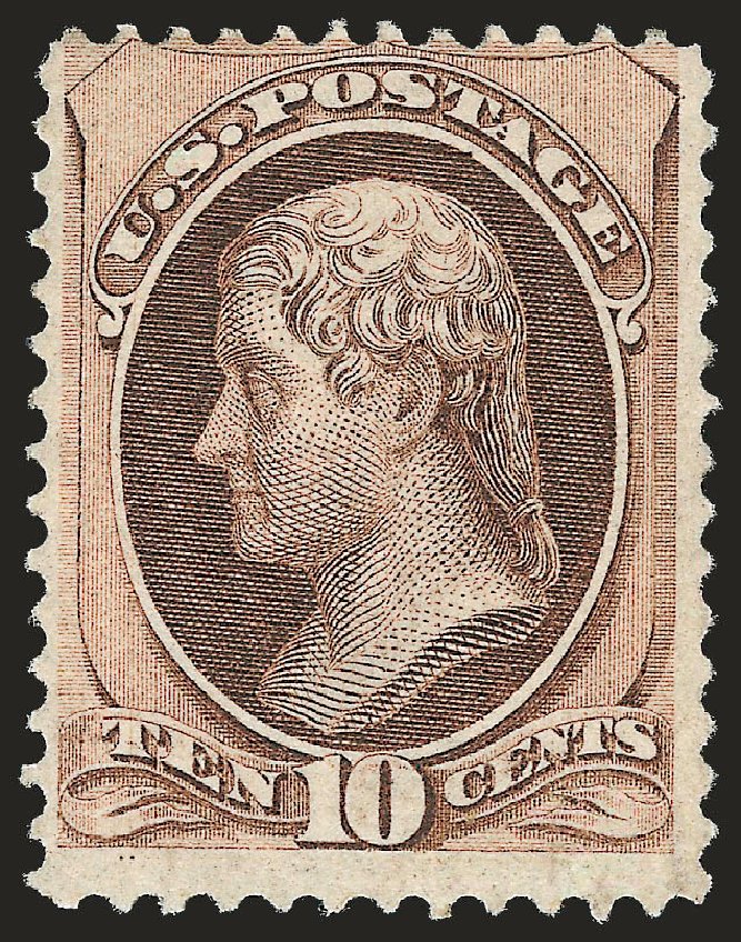 Costs of US Stamp Scott Catalog # 139 - 1870 10c Jefferson Grill. Robert Siegel Auction Galleries, Apr 2010, Sale 984, Lot 462