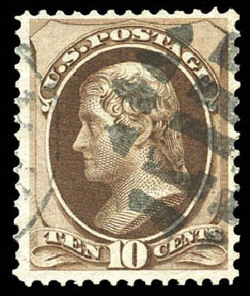US Stamp Price Scott Catalogue # 139 - 10c 1870 Jefferson Grill. Matthew Bennett International, Mar 2011, Sale 337, Lot 2616