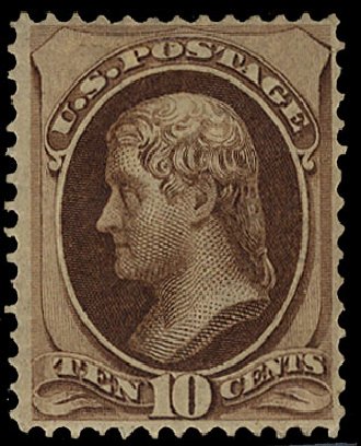 US Stamps Prices Scott Catalog #139 - 1870 10c Jefferson Grill. Cherrystone Auctions, Apr 2010, Sale 201004, Lot 166