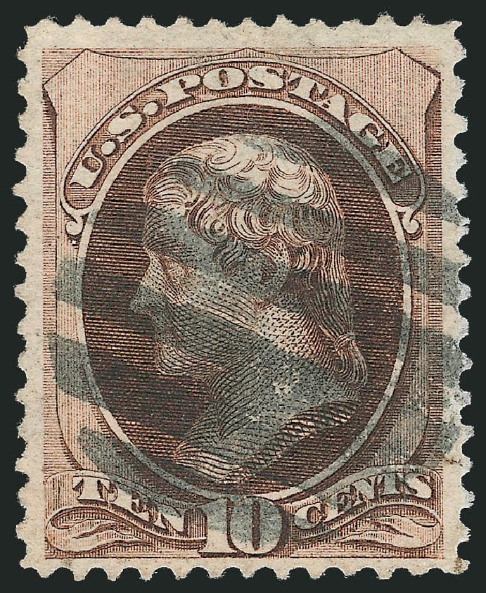 US Stamps Values Scott Cat. 139 - 10c 1870 Jefferson Grill. Robert Siegel Auction Galleries, Jun 2012, Sale 1025, Lot 166