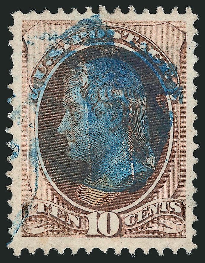 Value of US Stamp Scott 139: 1870 10c Jefferson Grill. Robert Siegel Auction Galleries, Mar 2014, Sale 1067, Lot 1136
