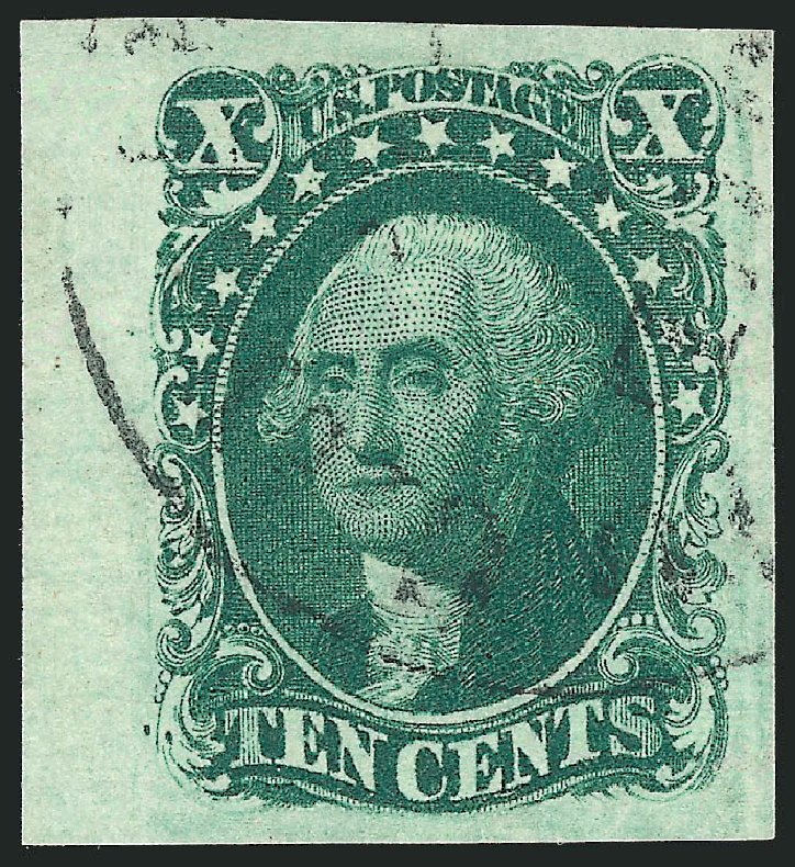 US Stamps Values Scott Catalog #14: 1855 10c Washington. Robert Siegel Auction Galleries, Mar 2012, Sale 1019, Lot 357