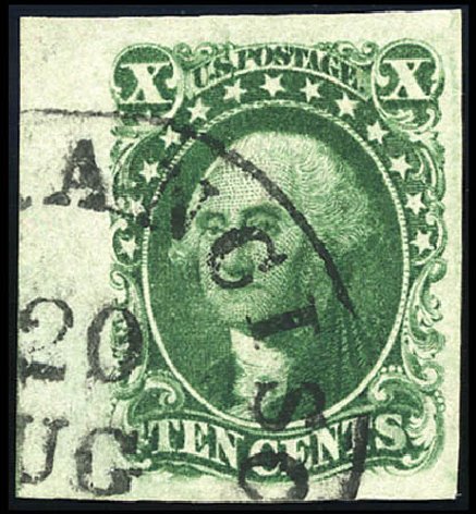 Values of US Stamps Scott Catalogue 14 - 1855 10c Washington. Matthew Bennett International, Sep 2011, Sale 338, Lot 1688