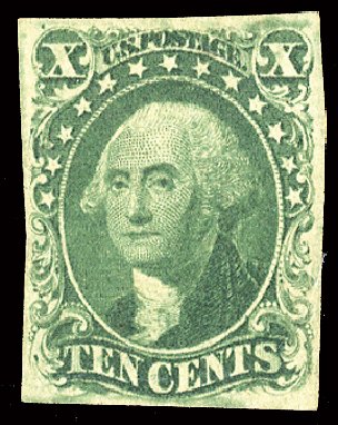 Value of US Stamp Scott 14 - 1855 10c Washington. Cherrystone Auctions, Feb 2011, Sale 201102, Lot 8