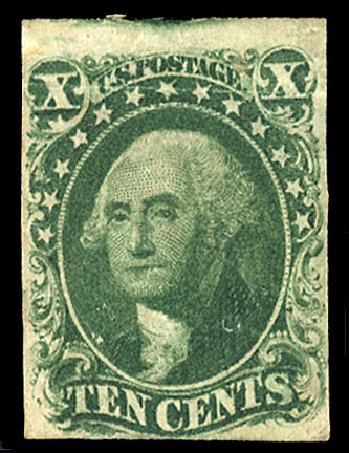 Cost of US Stamp Scott Catalogue #14: 1855 10c Washington. Cherrystone Auctions, Oct 2012, Sale 201210, Lot 18