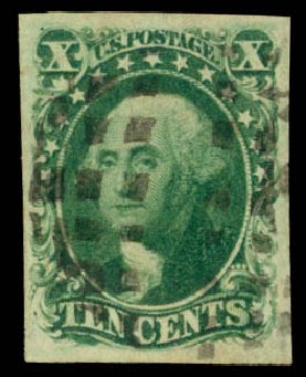 US Stamps Prices Scott #14: 1855 10c Washington. Daniel Kelleher Auctions, Dec 2013, Sale 640, Lot 48