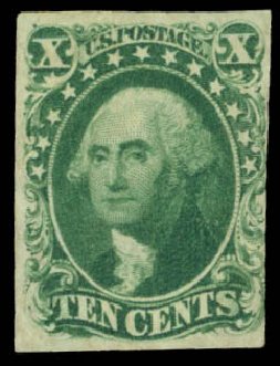 US Stamp Value Scott 14 - 1855 10c Washington. Daniel Kelleher Auctions, Mar 2014, Sale 650, Lot 2508