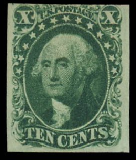 US Stamp Prices Scott Cat. # 14: 10c 1855 Washington. Daniel Kelleher Auctions, Apr 2012, Sale 629, Lot 159