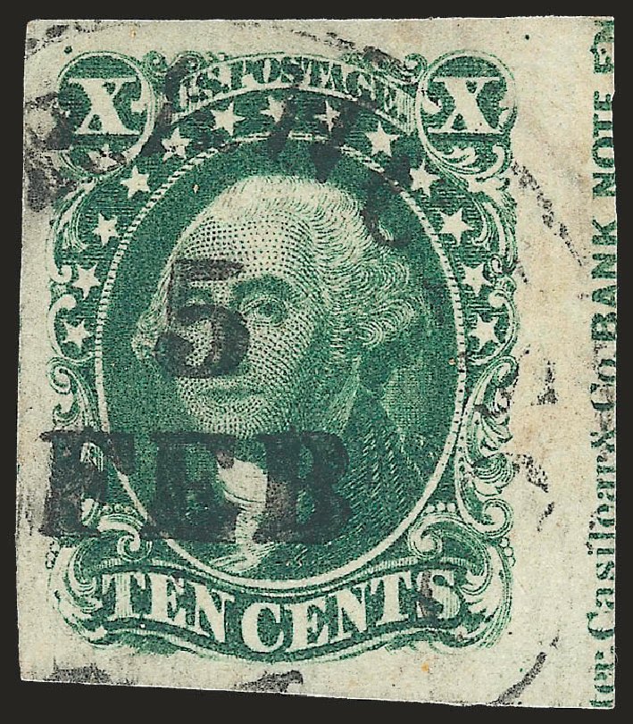 US Stamps Value Scott Catalog # 14: 1855 10c Washington. Robert Siegel Auction Galleries, Jun 2009, Sale 975, Lot 1150