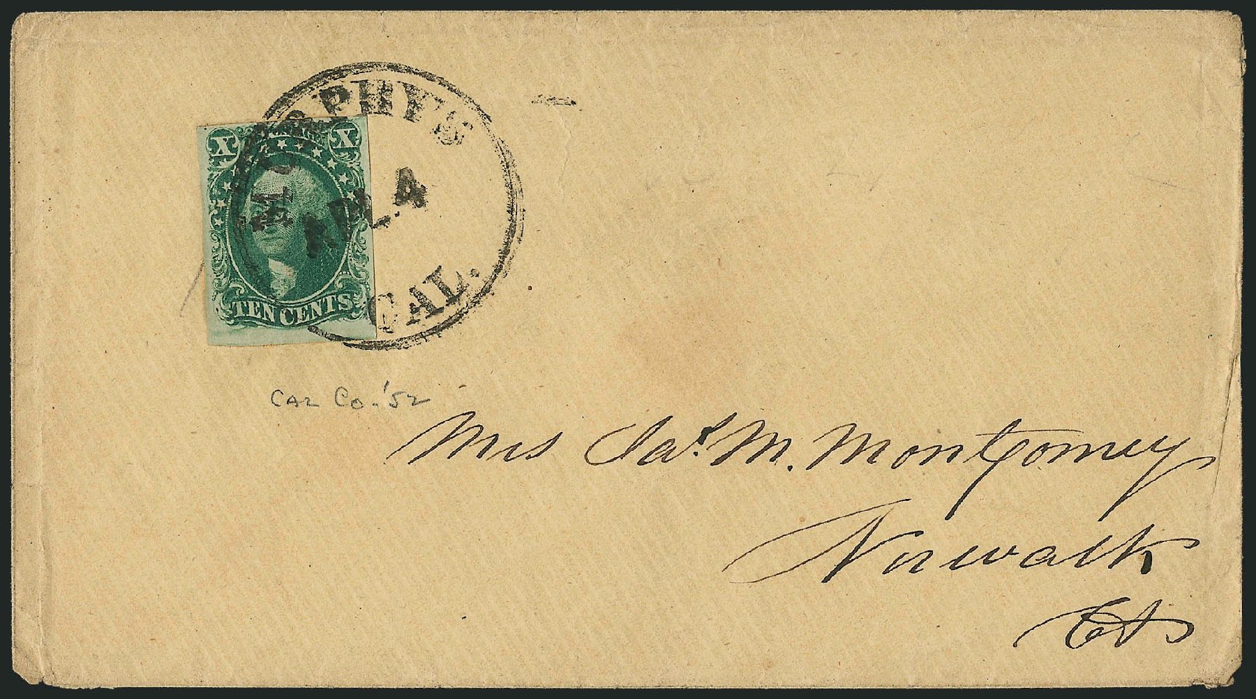 US Stamps Prices Scott Cat. #14 - 1855 10c Washington. Robert Siegel Auction Galleries, Sep 2010, Sale 993, Lot 290