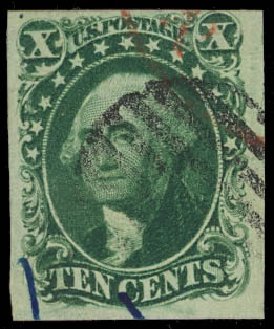 Cost of US Stamp Scott Cat. # 14: 1855 10c Washington. Daniel Kelleher Auctions, Jan 2012, Sale 628, Lot 221