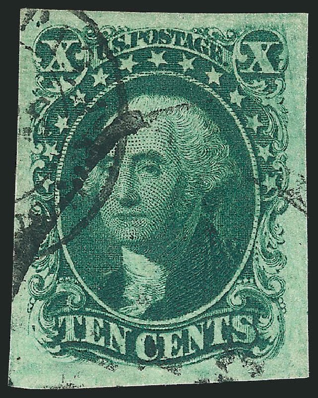 Value of US Stamp Scott Catalogue # 14: 1855 10c Washington. Robert Siegel Auction Galleries, Oct 2012, Sale 1033, Lot 4011