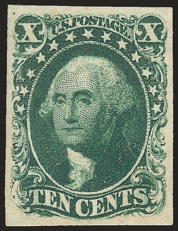 US Stamp Values Scott Catalogue #14 - 1855 10c Washington. Robert Siegel Auction Galleries, Jan 2009, Sale 968, Lot 21