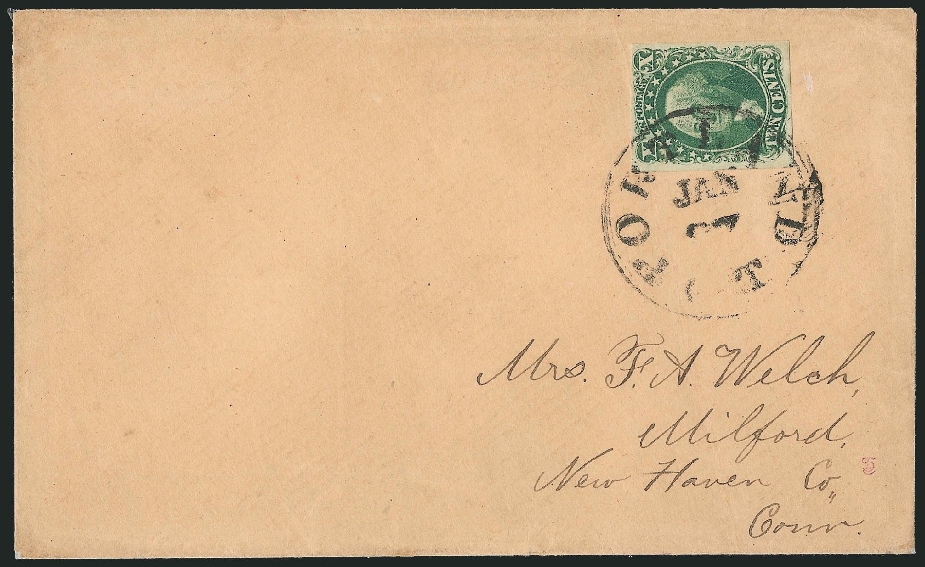 US Stamp Values Scott 14: 1855 10c Washington. Robert Siegel Auction Galleries, Sep 2010, Sale 993, Lot 291