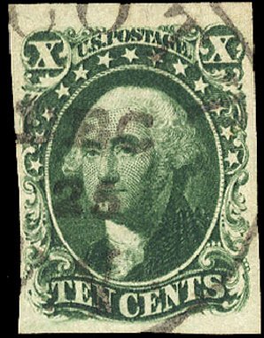Value of US Stamp Scott Catalog 14 - 10c 1855 Washington. Cherrystone Auctions, Jan 2009, Sale 200901, Lot 33