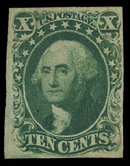 US Stamp Value Scott 14 - 10c 1855 Washington. Daniel Kelleher Auctions, Oct 2012, Sale 632, Lot 946