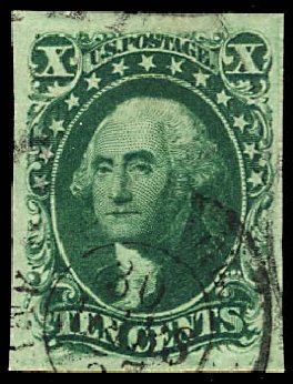 Value of US Stamp Scott Cat. #14 - 1855 10c Washington. Daniel Kelleher Auctions, Dec 2012, Sale 633, Lot 366
