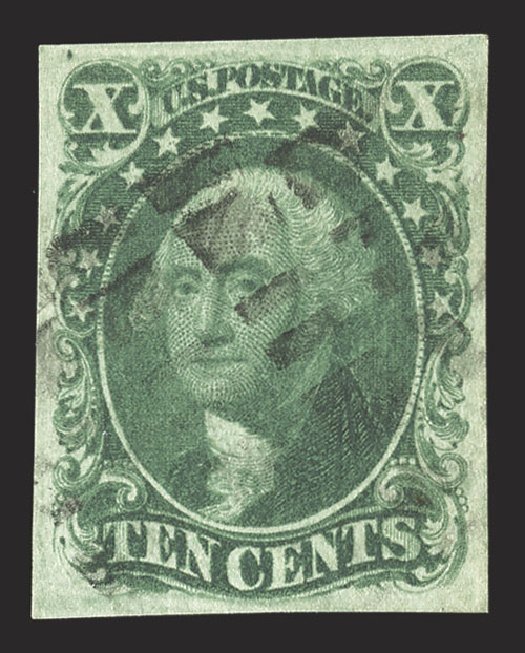 US Stamps Values Scott Catalog 14 - 1855 10c Washington. Spink Shreves Galleries, Jul 2012, Sale 140, Lot 66