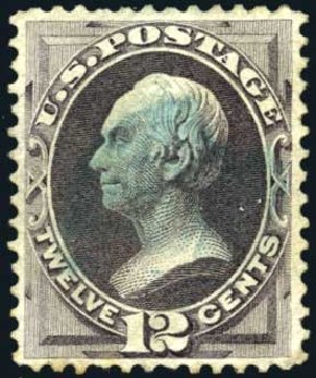US Stamp Values Scott Catalog # 140: 1870 12c Clay Grill. Harmer-Schau Auction Galleries, Apr 2008, Sale 77, Lot 69