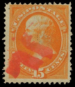 US Stamps Prices Scott Catalogue #141: 1870 15c Webster Grill. Daniel Kelleher Auctions, Jun 2012, Sale 630, Lot 1367