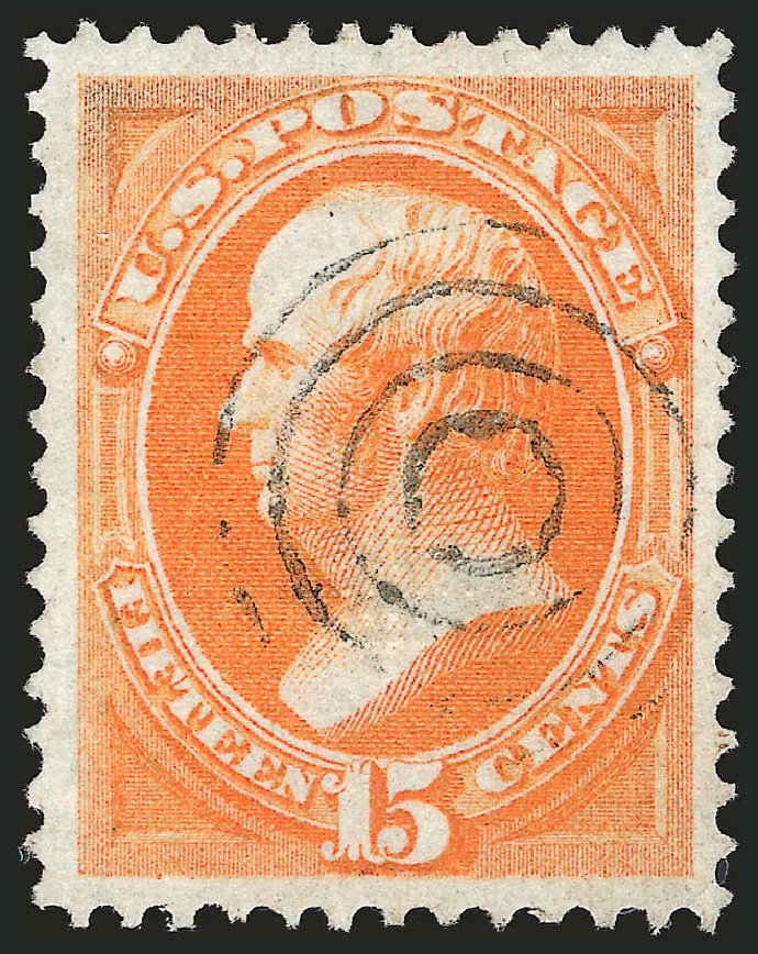 US Stamps Values Scott #141: 15c 1870 Webster Grill. Robert Siegel Auction Galleries, Apr 2010, Sale 984, Lot 468