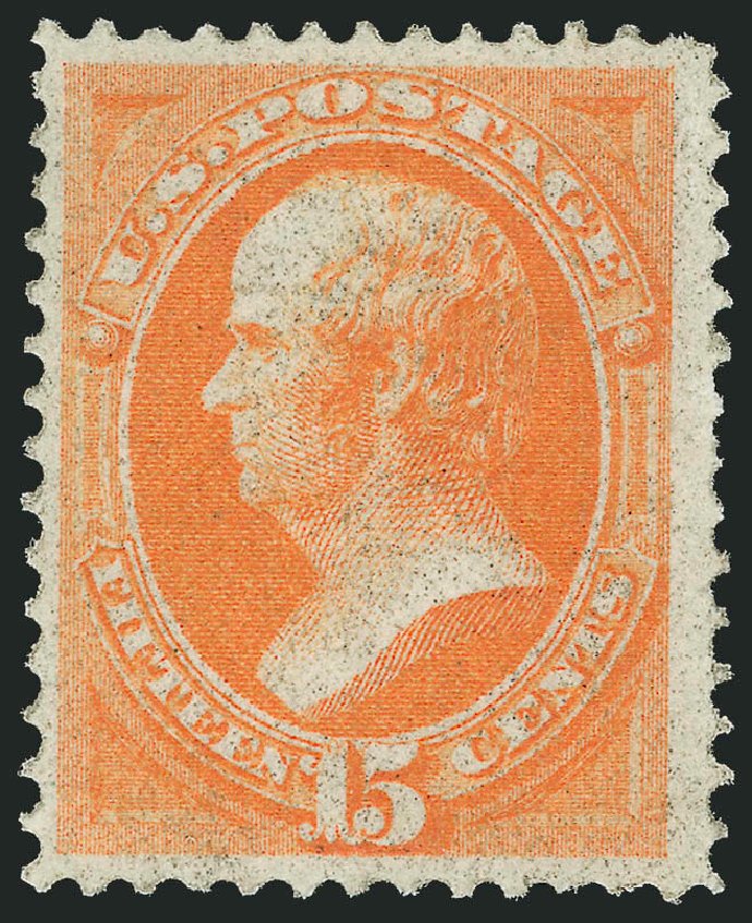 US Stamps Values Scott #141 - 1870 15c Webster Grill. Robert Siegel Auction Galleries, Feb 2010, Sale 983, Lot 99
