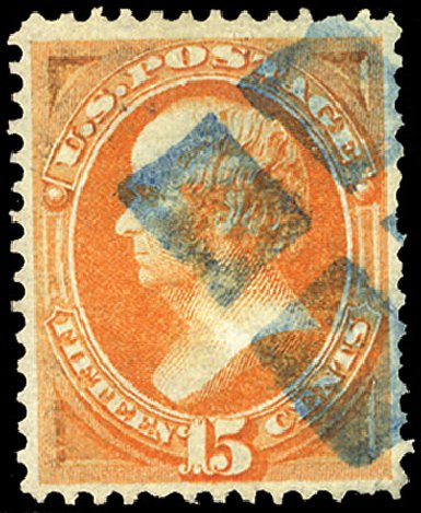 US Stamp Values Scott Catalogue 141 - 15c 1870 Webster Grill. Cherrystone Auctions, Nov 2010, Sale 201011, Lot 112