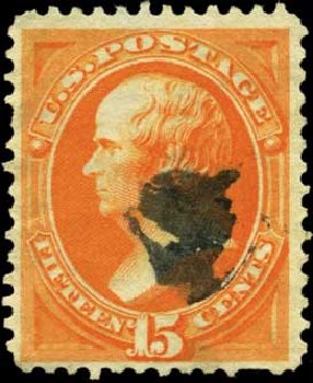 Cost of US Stamp Scott Cat. 141 - 1870 15c Webster Grill. Harmer-Schau Auction Galleries, Feb 2012, Sale 92, Lot 956
