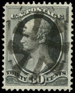 US Stamp Prices Scott 143: 30c 1870 Hamilton Grill. Daniel Kelleher Auctions, Sep 2014, Sale 655, Lot 271