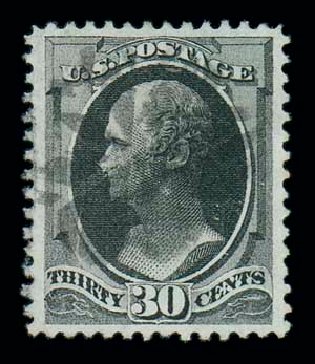 Cost of US Stamp Scott Catalog #143 - 1870 30c Hamilton Grill. Matthew Bennett International, Dec 2007, Sale 323, Lot 332