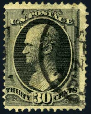 US Stamps Values Scott Cat. 143: 30c 1870 Hamilton Grill. Harmer-Schau Auction Galleries, Oct 2012, Sale 95, Lot 192