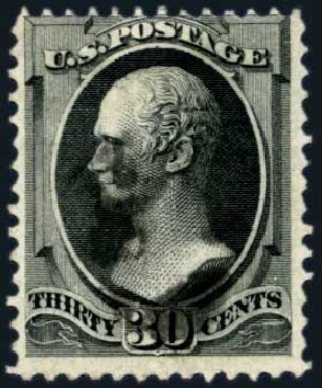 US Stamps Value Scott Catalog #143: 30c 1870 Hamilton Grill. Harmer-Schau Auction Galleries, Aug 2014, Sale 102, Lot 1783