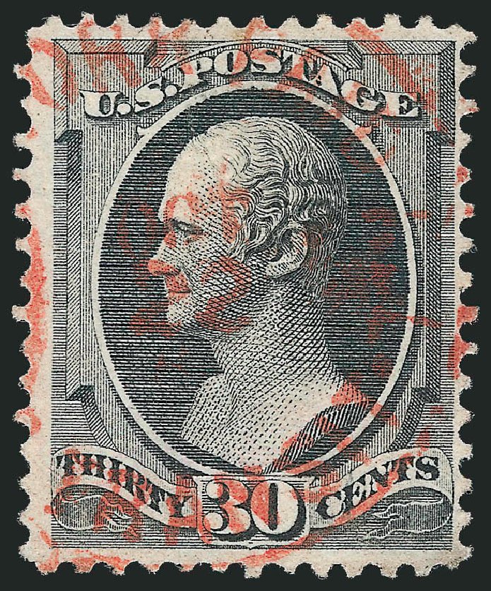 US Stamps Value Scott Cat. # 143 - 1870 30c Hamilton Grill. Robert Siegel Auction Galleries, Mar 2011, Sale 1007, Lot 2336