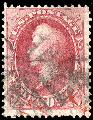 Price of US Stamps Scott Cat. 144: 1870 90c Perry Grill. Cherrystone Auctions, Jun 2009, Sale 200906, Lot 77