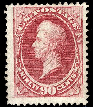 Values of US Stamp Scott 144: 90c 1870 Perry Grill. Cherrystone Auctions, Apr 2010, Sale 201004, Lot 167