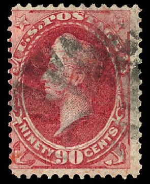 Values of US Stamp Scott # 144 - 90c 1870 Perry Grill. Daniel Kelleher Auctions, Dec 2012, Sale 633, Lot 417