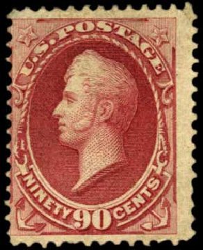 US Stamp Price Scott #144: 1870 90c Perry Grill. Harmer-Schau Auction Galleries, Feb 2012, Sale 92, Lot 958