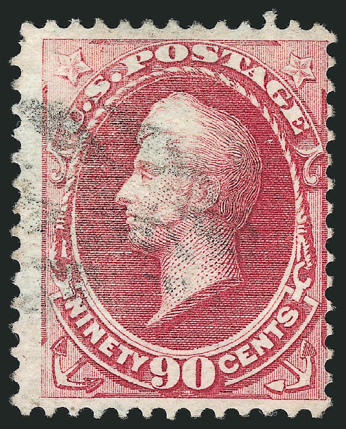 US Stamps Values Scott #144: 90c 1870 Perry Grill. Robert Siegel Auction Galleries, Sep 2009, Sale 976, Lot 1548