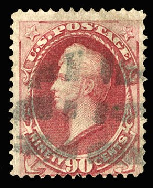 US Stamps Price Scott Cat. # 144: 1870 90c Perry Grill. Cherrystone Auctions, Jun 2014, Sale 201406, Lot 69