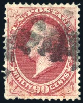 Values of US Stamp Scott Catalogue #144 - 90c 1870 Perry Grill. Harmer-Schau Auction Galleries, Aug 2011, Sale 90, Lot 1309