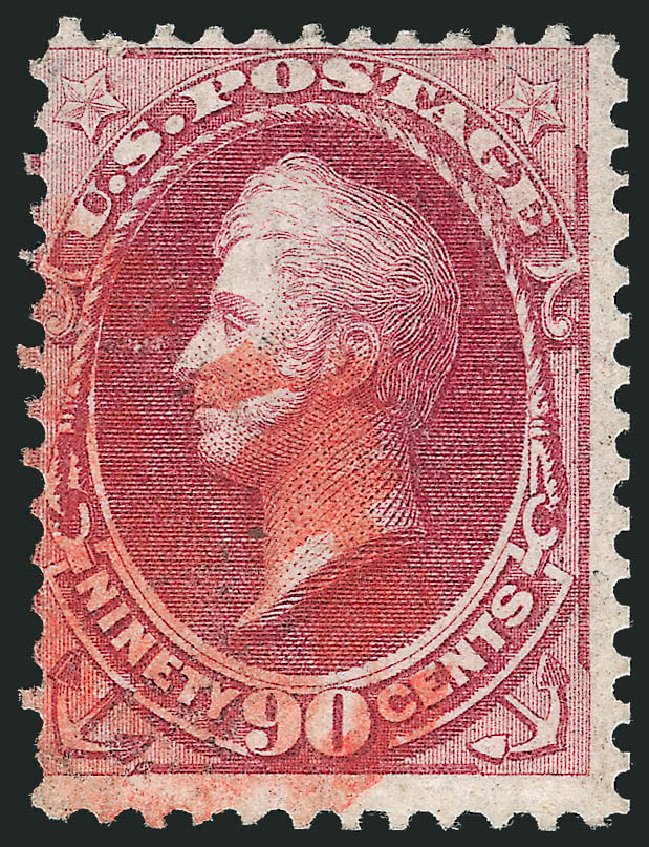 US Stamps Price Scott #144: 1870 90c Perry Grill. Robert Siegel Auction Galleries, Mar 2011, Sale 1007, Lot 2339