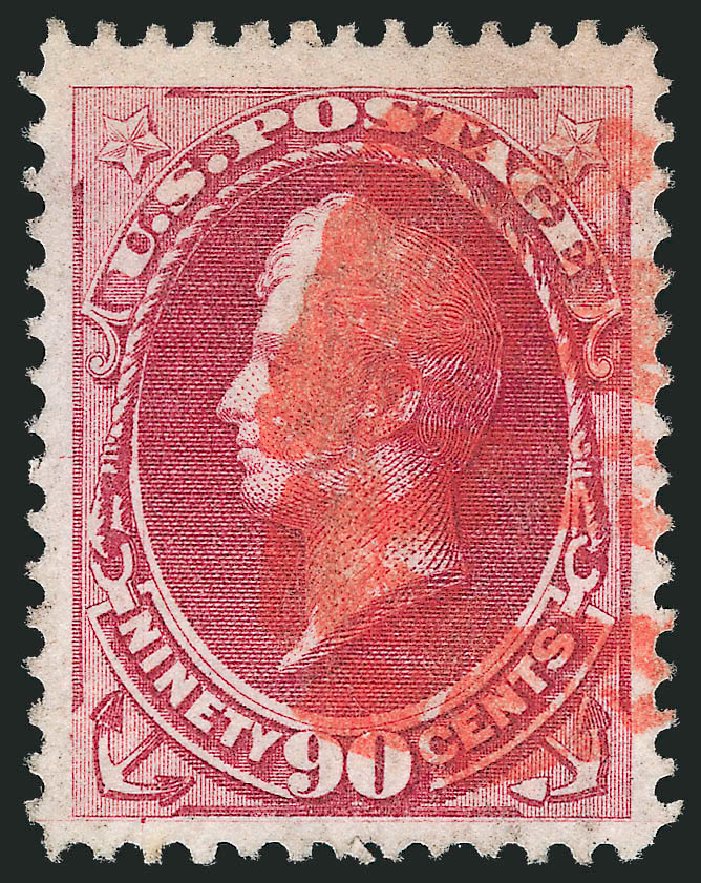 US Stamp Value Scott Cat. # 144 - 90c 1870 Perry Grill. Robert Siegel Auction Galleries, Dec 2013, Sale 1062, Lot 359